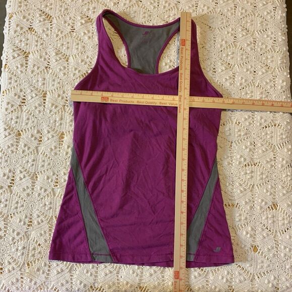 Joe Fresh (M) Workout Tank - Purple Gray Grey Racerback Stretch Shelf Bra - Picture 2 of 10